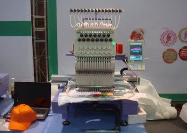 Hat / Finished Garments Single Head Cap Embroidery Machine Low Noise / Less Vibration